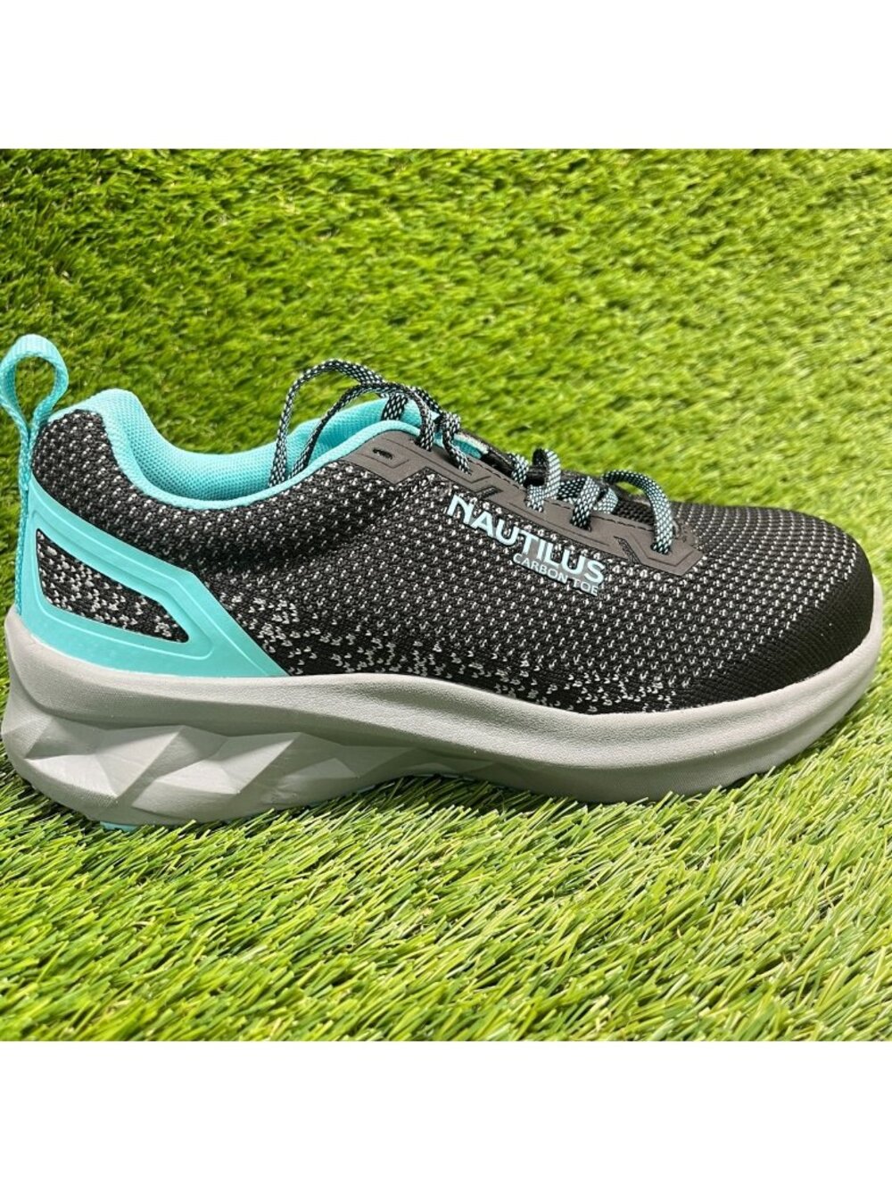 Nautilus Springwater Womens Size 6.5 Black Blue Composite Toe Safety Work Shoes